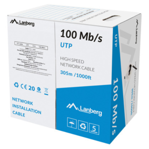 Cable de Red Lanberg LCU5-10CC-0305-BK Negro 305 m U/UTP Cat5e