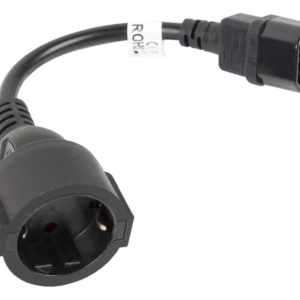 Cable de transmisión Lanberg CA-C14E-10CC-0018-BK Negro 0,18 m con conector C14