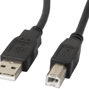 Cable Lanberg CA-USBA-10CC-0010-BK USB 2.0 Tipo A a USB B 1 m Negro