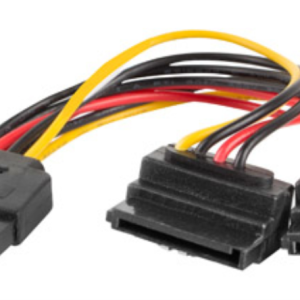 Cable Lanberg SATA 15 pines 0,15 m con 2 conectores SATA 15 pines - Negro, Rojo y Amarillo