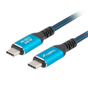 Cable Lanberg USB C a USB 3.2 Gen 2 2m Negro y Azul CA-CMCM-45CU-0020-BK