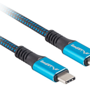 Cable Lanberg USB4 Gen 2x2 0,12m USB C Negro y Azul CA-CMCM-45CU-0012-BK