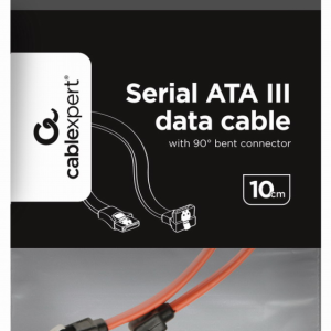 Cable SATA Gembird CC-SATAM-DATA90 0,5 m Negro y Rojo – Alta Velocidad y Fiabilidad