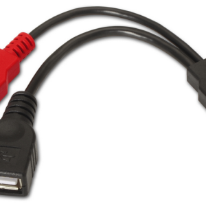 Cable USB 2.0 AISENS A101-0030 0,15 m Negro y Rojo - 2 x USB A