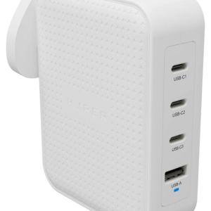 Cargador rápido HYPER HJ1001WHWWGL para móviles, tablets y consolas – Blanco