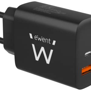 Ewent EW1319 Cargador Universal Negro con Carga Rápida para Dispositivos Móviles – Corriente Alterna para Uso en Interior