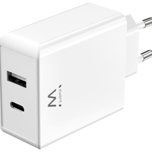 Ewent EW1328 Cargador Universal Blanco con Carga Rápida para Dispositivos Móviles