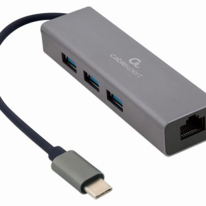 Gembird A-CMU3-LAN-01 Base para Portátil con Replicador de Puertos USB 3.2 Gen 1 Type-C Gris
