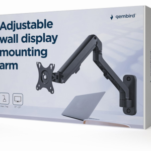 Gembird MA-WA1-02 soporte para monitor 27" de pared en negro resistente