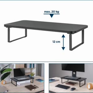 Gembird MS-TABLE-03 Soporte para Monitor de Escritorio Negro Ajustable y Resistente