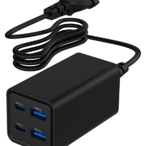 Gembird TA-UC-2A2C-PD65-01-BK cargador móvil portátil negro con carga rápida