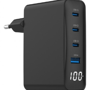 Gembird TA-UC-PDQC100LCD-01-BK Cargador Rápido Portátil para Smartphone Negro