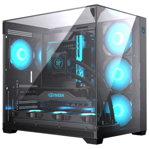 Hiditec SKY Torre Negro - Caja Gaming Compacta y Elegante