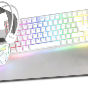 Krom NXKROMKLASS Teclado y Ratón USB QWERTY Inglés Blanco - Pack Gaming Completo