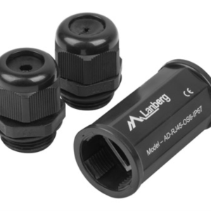 Lanberg AD-RJ45-OS6-IP67 Negro - Cambiador de Género para Cable RJ-45 Resistente