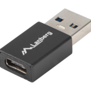 Lanberg AD-UC-UA-01 Cambiador de Género USB 3.0 Type A a Type C Negro
