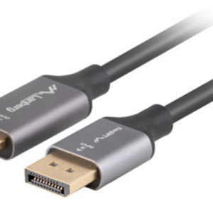 Lanberg Adaptador Cable Vídeo DisplayPort a HDMI 1,8m Negro y Plata