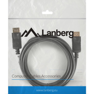 Lanberg CA-DPDP-10CC-0030-BK Cable DisplayPort 3 m Negro Alta Velocidad