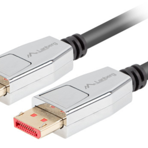 Lanberg CA-DPDP-20CU-0010-BK Cable DisplayPort 1 m Negro y Plata - Alta Velocidad