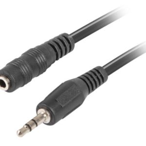 Lanberg CA-MJFJ-10CC-0050-BK Cable de Audio 5m 3,5mm Negro - Alta Calidad y Durabilidad