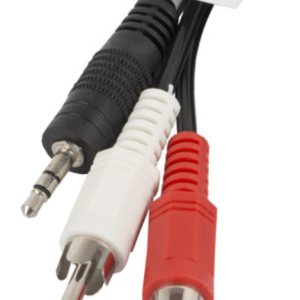 Lanberg CA-MJRC-10CC-0020-BK Cable de Audio 2m 3,5mm a RCA Negro, Rojo y Blanco