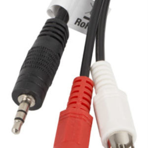 Lanberg CA-MJRC-10CC-0050-BK Cable de Audio 5m 3,5mm a 2x RCA Negro