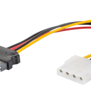 Lanberg CA-SAHD-10CU-0015 Cable SATA 0,15 m Molex 4-pin a SATA 15 pines Negro Rojo Amarillo