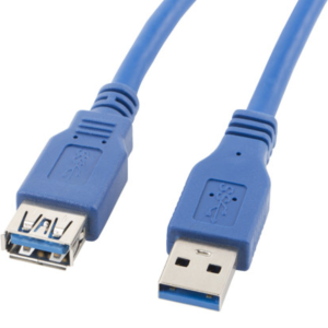 Lanberg CA-US3E-10CC-0030-B Cable USB 3 m USB A Azul de Alta Velocidad