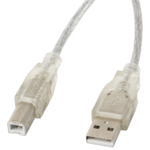 Lanberg CA-USBA-12CC-0030-TR Cable USB 2.0 B Transparente 3m - Alta Velocidad y Durabilidad