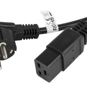 Lanberg Cable de Transmisión CA-C19C-10CC-0018-BK Negro 1,8 m con Acoplador CEE7/7 a C19
