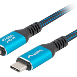 Lanberg Cable USB C 3.2 Gen 2 1m Negro/Azul CA-CMCM-45CU-0010-BK
