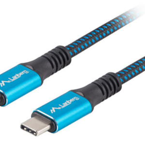 Lanberg Cable USB4 Gen 2x2 0,5 m USB C Negro y Azul - Alta Velocidad y Compatibilidad