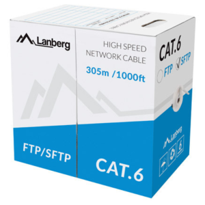 Lanberg LCS6-11CU-0305-S Cable de Red Cat6 SF/UTP Gris 305 m - Alta Velocidad y Protección