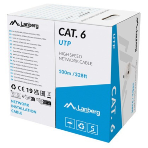 Lanberg LCU6-11CU-0100-S Cable de Red Gris 100 m Cat6 U/UTP de Alta Velocidad