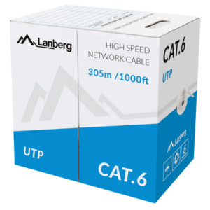 Lanberg LCU6-11CU-0305-S Cable de Red Gris Cat6 U/UTP 305 m - Alta Velocidad y Fiabilidad