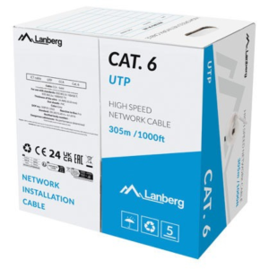 Lanberg LCU6-15CC-0305-S Cable de Red Cat6 U/UTP Gris 305 m - Alta Velocidad y Fiabilidad