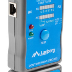 Lanberg NT-0403 comprobador de cables de red y PoE azul, precisión y eficiencia