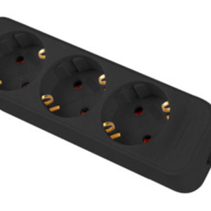 Lanberg PS0-03F-0150-BK Base múltiple 3 salidas 1,5 m negra para interior