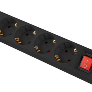Lanberg PS1-05F-0300-BK Base Múltiple 5 Salidas 3 m Negra para Interior