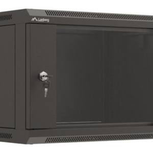 Lanberg WF03-5306-10B Armario Rack de Pared 6U Negro - Bastidor Seguro y Compacto