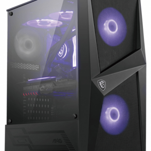 MSI MAG Forge 100M Midi Tower Negro con Panel Transparente para Gaming