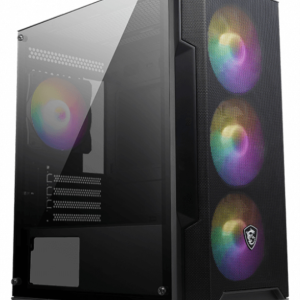 MSI MAG Forge M100A Micro Torre Negro Transparente - Caja PC Gaming Compacta