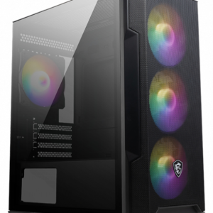 MSI MAG Forge M100R Midi Tower Negro Transparente para Gaming y Alto Rendimiento