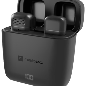 NATEC Hopper Negro - Micrófono de Corbata/Solapa Profesional