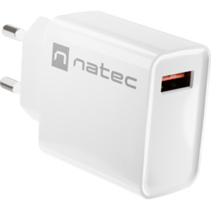 NATEC RIBERA Cargador Universal Blanco de Corriente Alterna con Carga Rápida para Uso en Interior