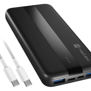 NATEC TREVI SLIM Q V2 - Power Bank Polímero de Litio 10000 mAh Negro