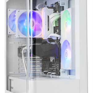 NOX Hummer ETHER Midi Tower Blanco - Caja PC Gaming con Diseño Moderno y Alta Ventilación