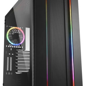 Sharkoon ELITE SHARK CA200M Midi Tower Negro con Gran Ventilación y Diseño Moderno