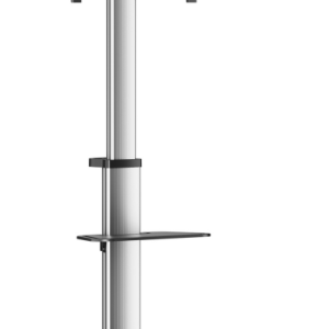 Soporte de Piso AISENS con Ruedas y Bandeja DVD para Monitor/TV 37-86'' hasta 50Kg Negro-Plata