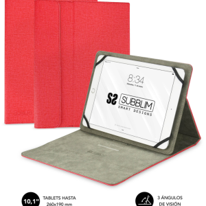 SUBBLIM Funda Clever Stand para Tablet 10,1" en Rojo - Protección y Funcionalidad